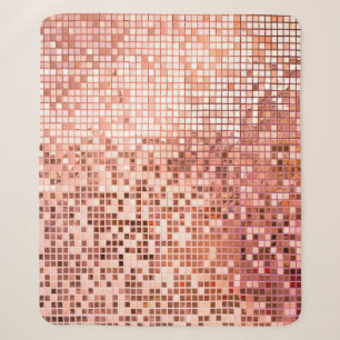 Roségoldene quadratische rosa Mosaikfliesen Sherpadecke