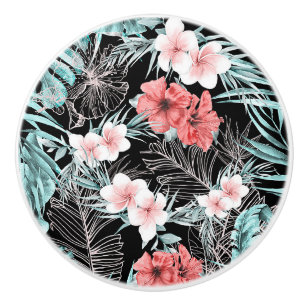 Roségoldene tropische botanische Insel-Paradies-Ch Keramikknauf
