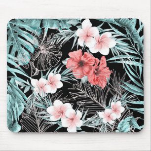 Roségoldene tropische botanische Insel-Paradies-Ch Mousepad