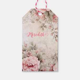 roségoldener Glitter, rosa Folie, Weihnachtspapier Geschenkanhänger