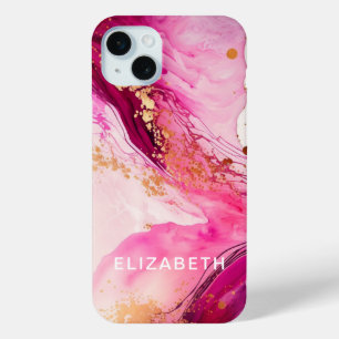 roségoldener Marmorglitter personalisierter Name Case-Mate iPhone Hülle