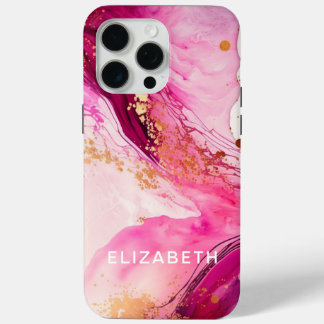 roségoldener Marmorglitter personalisierter Name  Case-Mate iPhone Hülle