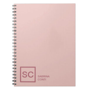 Roségoldfarbene professionelle girly Monogramm Nam Notizblock