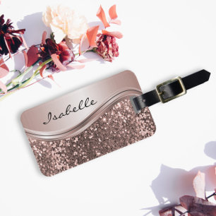 Roségoldfarbener falscher Glitter Metallic mit Per Gepäckanhänger