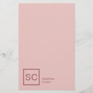 Roségoldfarbener professioneller girly Monogramm-N Briefpapier