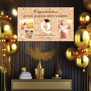 Roségoldfolie Monogramm 4 Foto Stilvolle Graduieru Banner