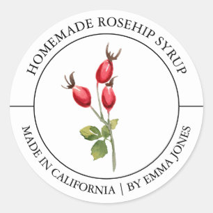 Rosehip Modernes Label Runder Aufkleber