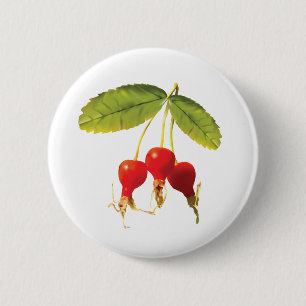 Rosehips Muster 3 Button