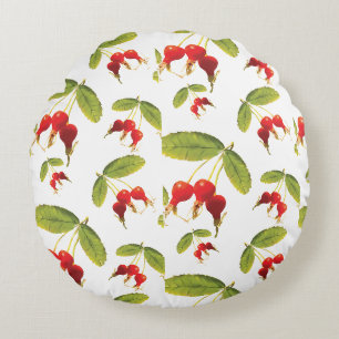 Rosehips Muster 3 Winkel Rundes Kissen