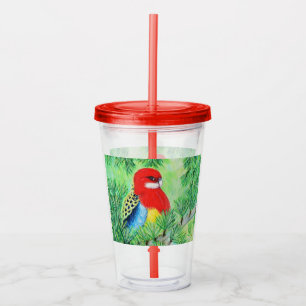 Rosella Bird Painting Acryltrinkbecher