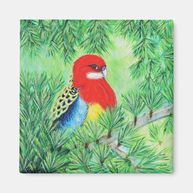 Rosella Bird Painting Magnet (Vorne)