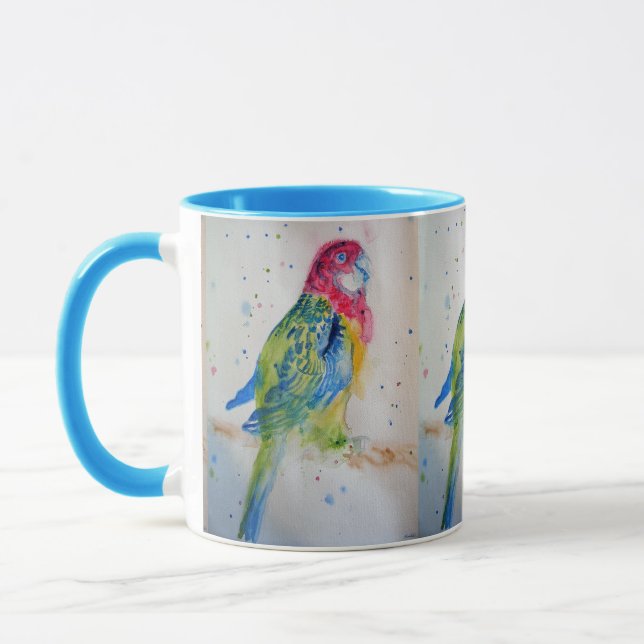 Rosella Parrot - Niederlassung Wasserfarben Tasse  (Links)