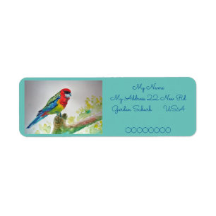 Rosella Parrot Rücksendeadressen-Aufkleber