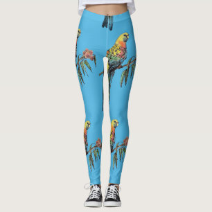 Rosella Parrot Watercolor Leggings