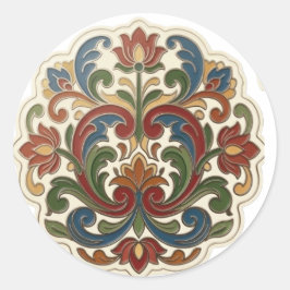 Rosemaling-Aufkleber Runder Aufkleber