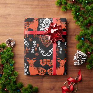 Rosemaling Norwegische Volkskunst Geschenkpapier