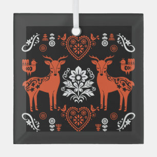 Rosemaling Norwegische Volkskunst Ornament Aus Glas