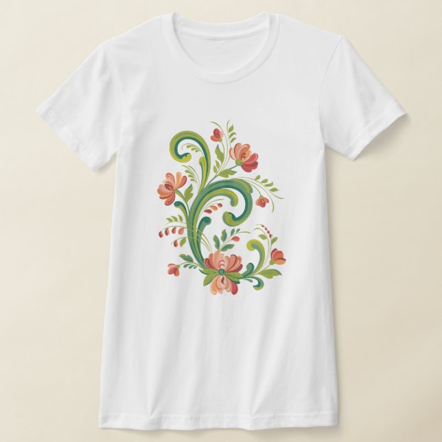 Rosemaling Rot- und Rosa-T - Shirt (Ablage )