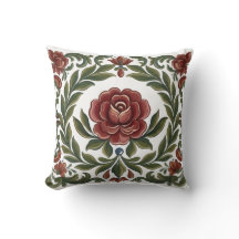 rosemaling Throw Pillow