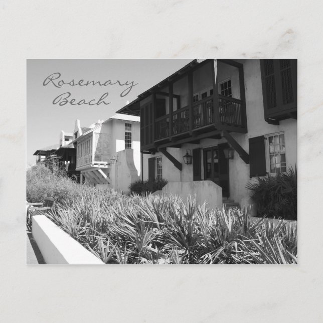 Rosemary Beach Black & White Postcard Postkarte (Vorderseite)