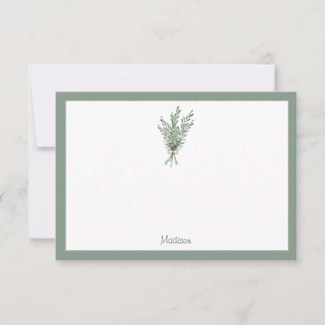 Rosemary Bouquet mit Jute Bow Mitteilungskarte (Vorderseite)