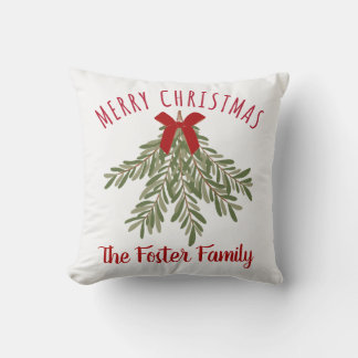 Rosemary-Bündel Familienname Frohe Weihnachten Kissen