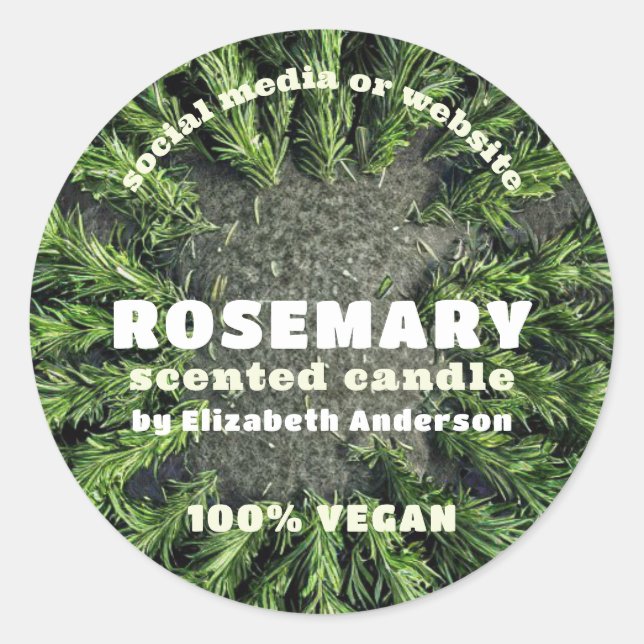 Rosemary Candle Runder Aufkleber (Vorderseite)