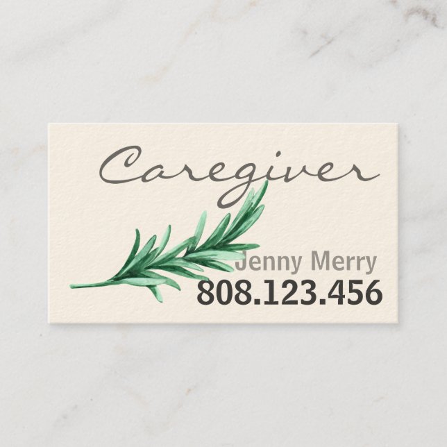 Rosemary Caregiver Business Cards Visitenkarte (Vorderseite)