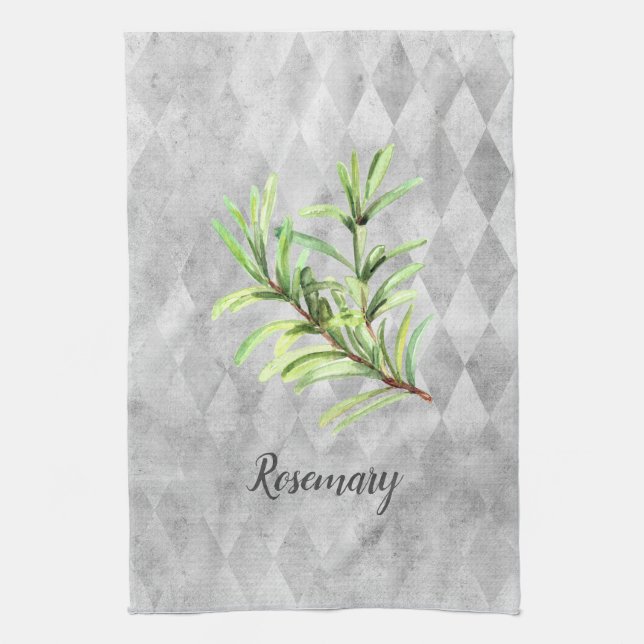 Rosemary Herb Watercolor Geschirrtuch (Vertikal)