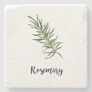Rosemary Herb Watercolor Malerei Steinuntersetzer