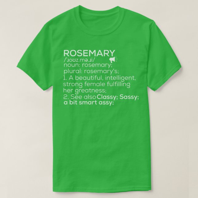 Rosemary Name Rosemary Definition Rosemary Femary T-Shirt (Design vorne)