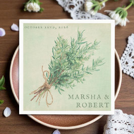 Rosemary Rustic Wedding Napkin Serviette