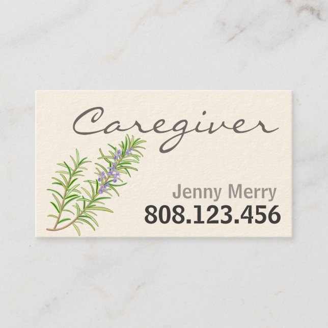 Rosemary Sage: Caregiver Business Cards Visitenkarte (Vorderseite)