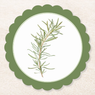 ROSEMARY Scallop Round Untersetzer (-text) Grün