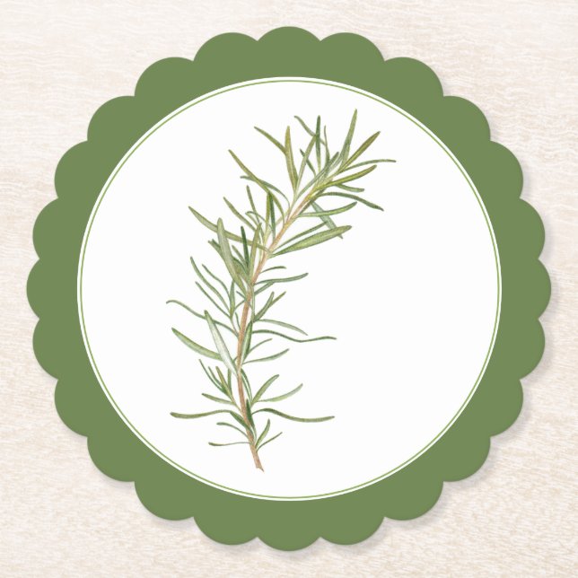 ROSEMARY Scallop Round Untersetzer (-text) Grün (Vorderseite)