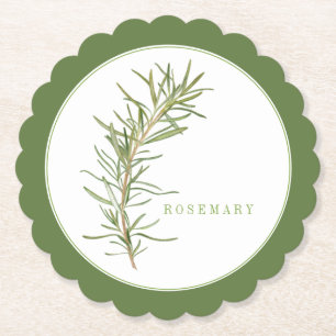 ROSEMARY Scallop Round Untersetzer (+text) Grün