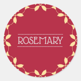 Rosemary Spice Jar Aufkleber Rot