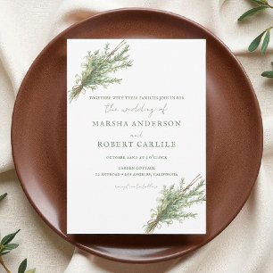 Rosemary Sprigs mit Twine Wedding Einladung