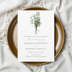 Rosemary Sprigs mit Twine Wedding Einladung