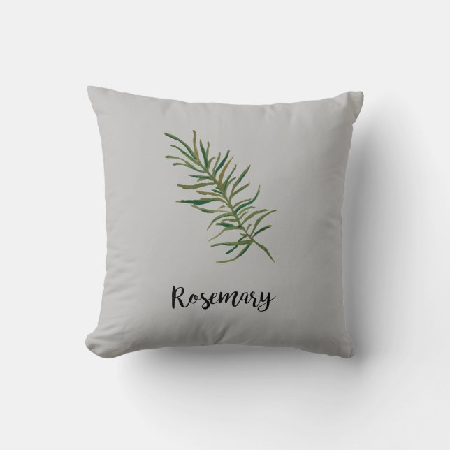 Rosemary Spring Herb Throw Kissen (Vorderseite)