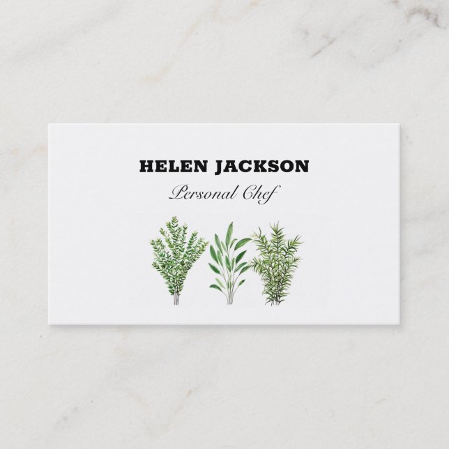 Rosemary Thyme Sage Herbs Business Card Visitenkarte (Vorderseite)