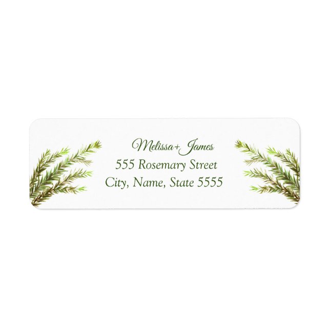 Rosemary Wedding Return Label (Vorne)