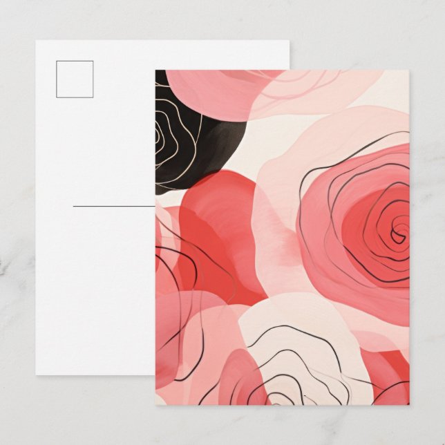 Rosen abstraktes Muster Postkarte (Vorne/Hinten)