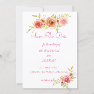Rosen Aquarell Florale Hochzeit Heiratsantrag Term Einladung