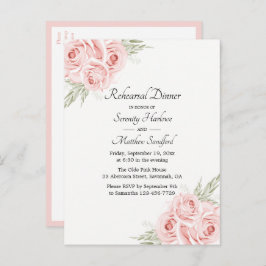 Rosen Aquarell Rosa Probe Abendessen Einladungspostkarte