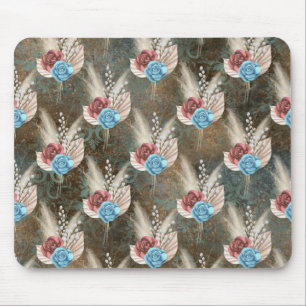 Rosen auf einem Fleur De Lis Hintergrund Mousepad