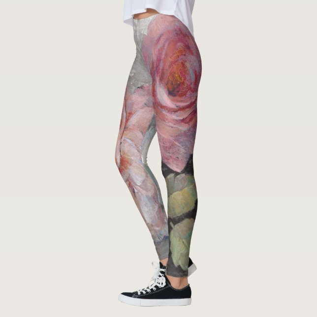 Rosen auf Grau Leggings (Links)