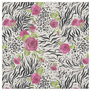 Rosen auf Tiermuster Stoff