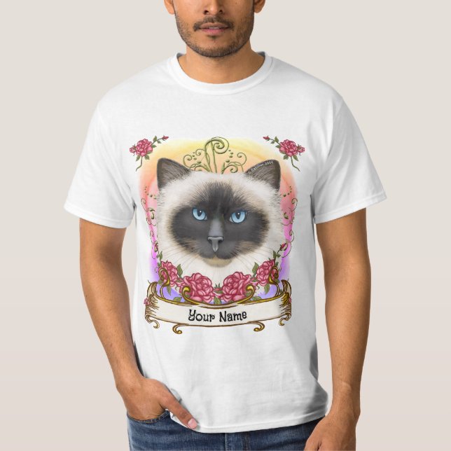 Rosen Birma-Katze   T-Shirt (Vorderseite)