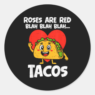 Rosen Blah Tacos Lustige Valentinstage Food Lover  Runder Aufkleber